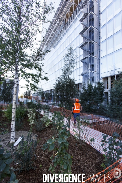 Sur le chantier du nouveau Palais de Justice dans le nord de Paris, à coté du nouveau quartier des Batignolles