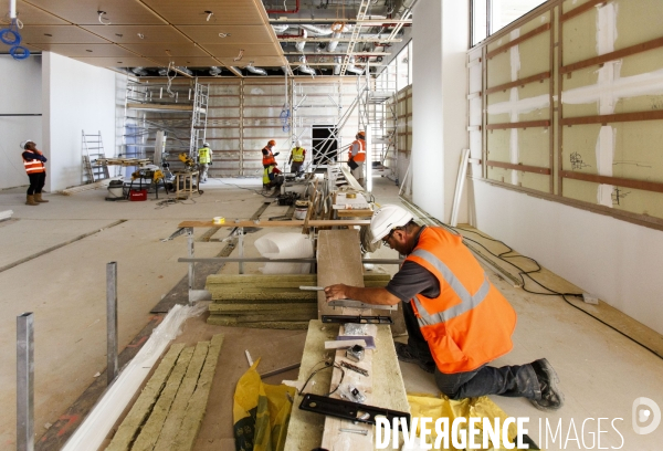 Sur le chantier du nouveau Palais de Justice dans le nord de Paris, à coté du nouveau quartier des Batignolles