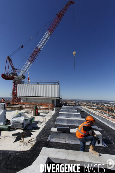 Sur le chantier du nouveau Palais de Justice dans le nord de Paris, à coté du nouveau quartier des Batignolles