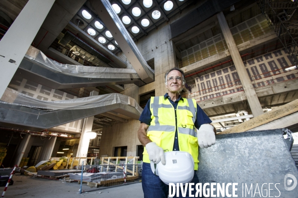 Sur le chantier du nouveau Palais de Justice dans le nord de Paris, à coté du nouveau quartier des Batignolles