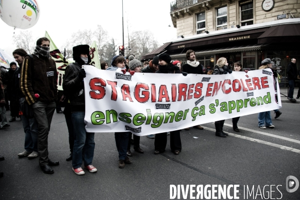 Education nationale: manifestation a Paris, le 31/01/2012