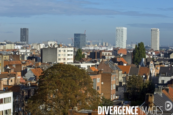 Anvers.Vue du centre ville vers le port