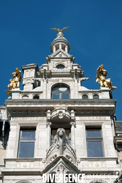 Anvers.Un immeuble sur les champs elysees anversois, le Meir. Peur etrel  ancienne maison de la corporation des pecheurs ?