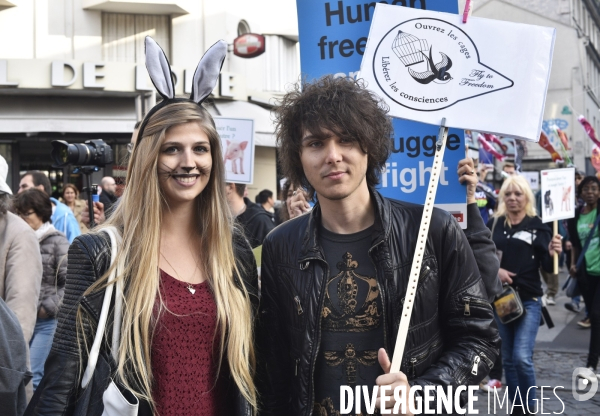 Cause animale : VEGGIE PRIDE. Walk for the animals rights.