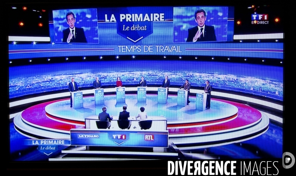 1er débat télévisé organisé par TF1, RTL et Le Figaro, entre les sept candidats aux primaires de la droite et du centre.