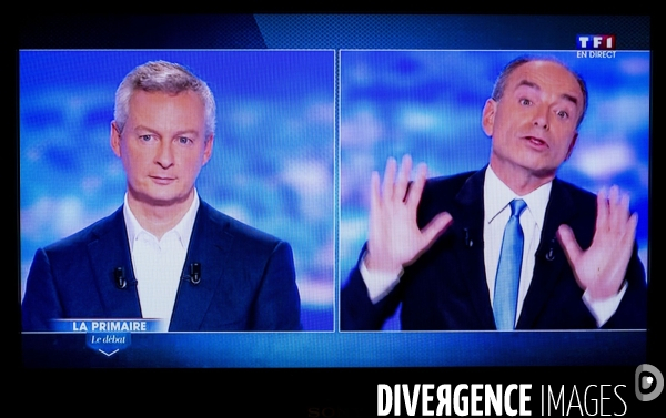 1er débat télévisé organisé par TF1, RTL et Le Figaro, entre les sept candidats aux primaires de la droite et du centre.