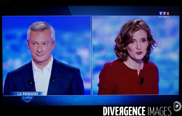 1er débat télévisé organisé par TF1, RTL et Le Figaro, entre les sept candidats aux primaires de la droite et du centre.