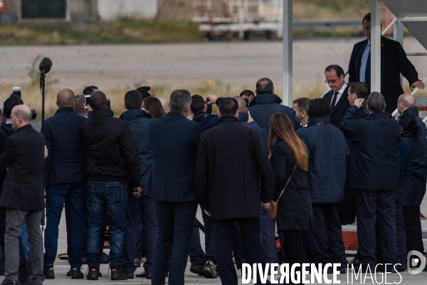 François Hollande visite le hub de Fedex