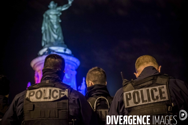 Action des policiers en colère.