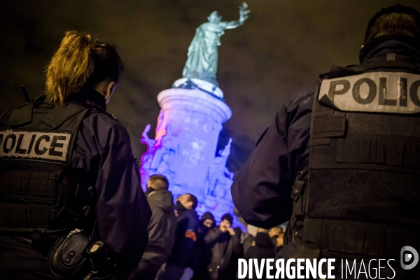 Action des policiers en colère.