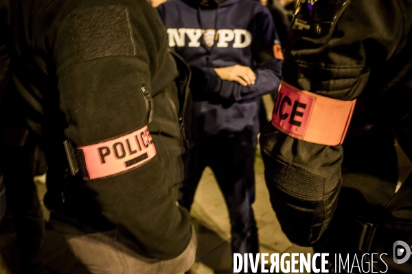 Action des policiers en colère.