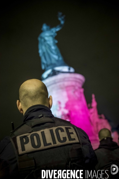 Action des policiers en colère.