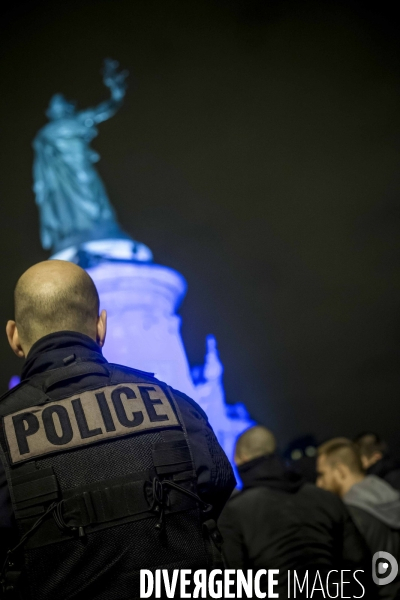 Action des policiers en colère.