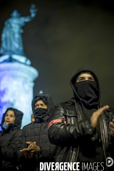 Action des policiers en colère.