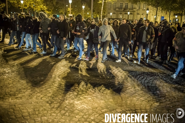 Action des policiers en colère.