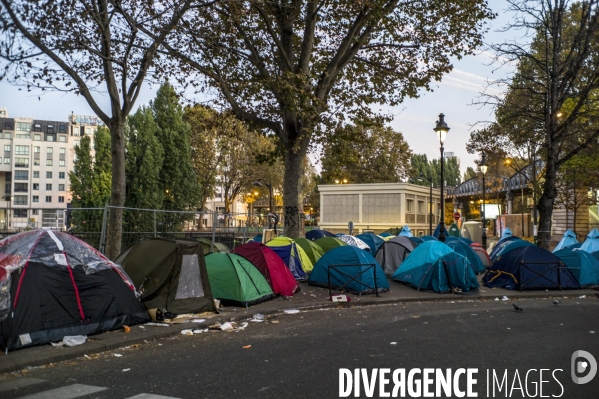 Campement de migrants à Jaures