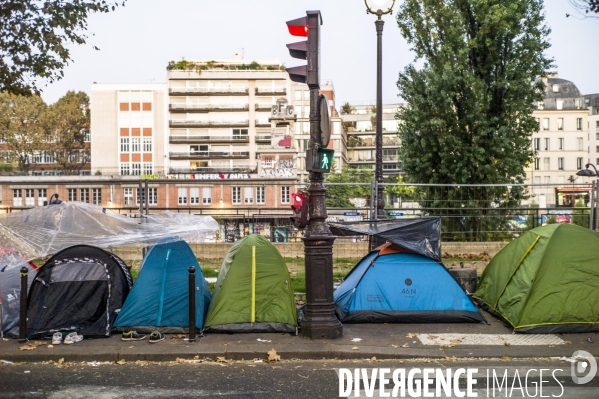 Campement de migrants à Jaures