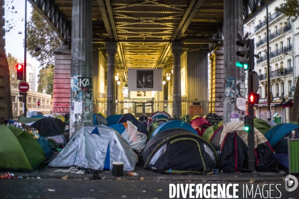 Campement de migrants à Jaures