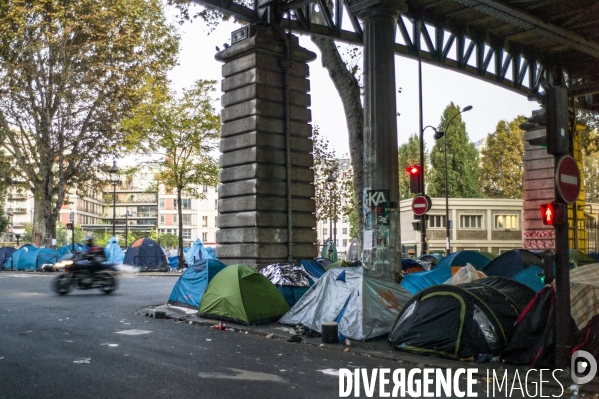 Campement de migrants à Jaures