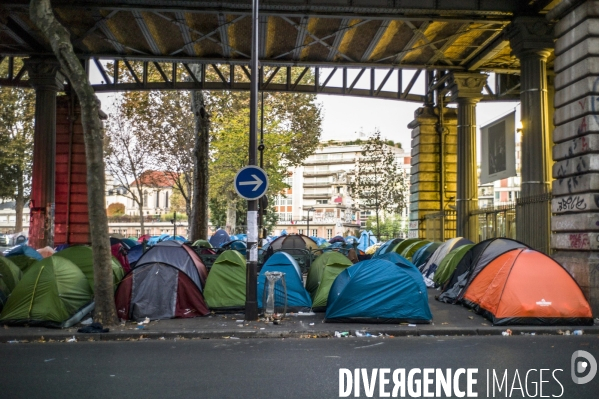 Campement de migrants à Jaures