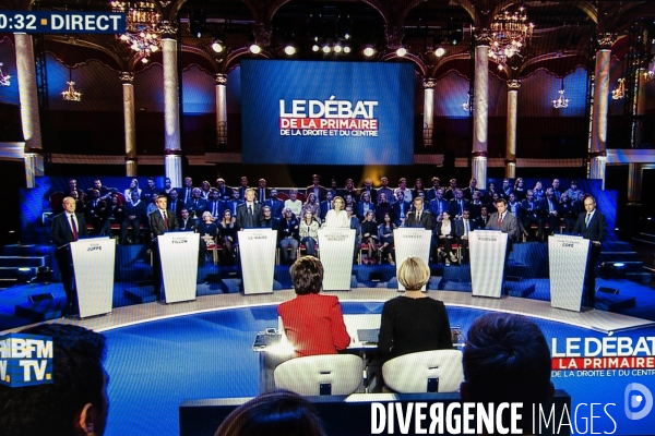 Captures d ecran, second debat télévisé pour la primaire de droite et du centre.