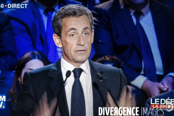 Captures d ecran, second debat télévisé pour la primaire de droite et du centre.