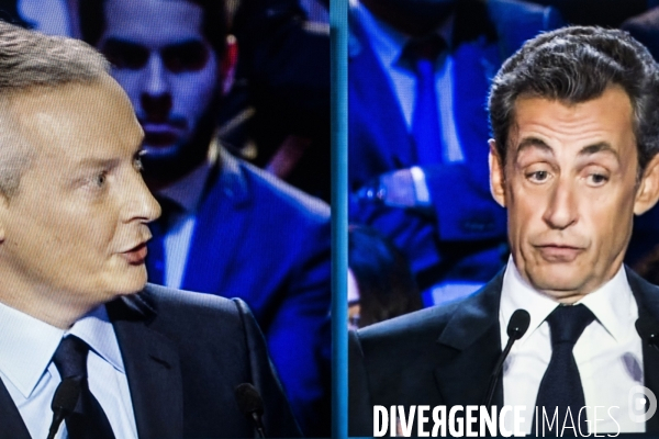 Captures d ecran, second debat télévisé pour la primaire de droite et du centre.