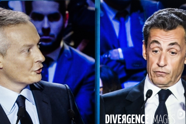 Captures d ecran, second debat télévisé pour la primaire de droite et du centre.