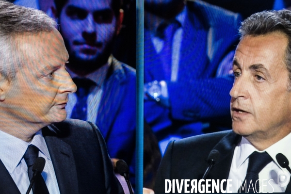 Captures d ecran, second debat télévisé pour la primaire de droite et du centre.