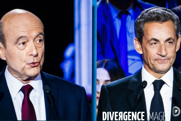 Captures d ecran, second debat télévisé pour la primaire de droite et du centre.