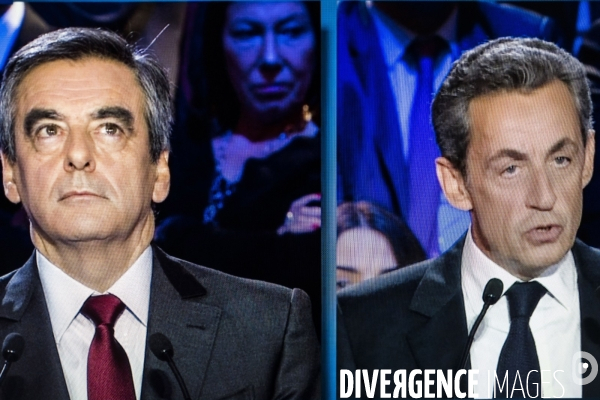 Captures d ecran, second debat télévisé pour la primaire de droite et du centre.