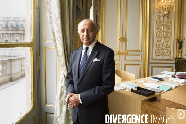Laurent FABIUS, Président du Conseil Constitutionnel, dans son bureau du Palais Royal.