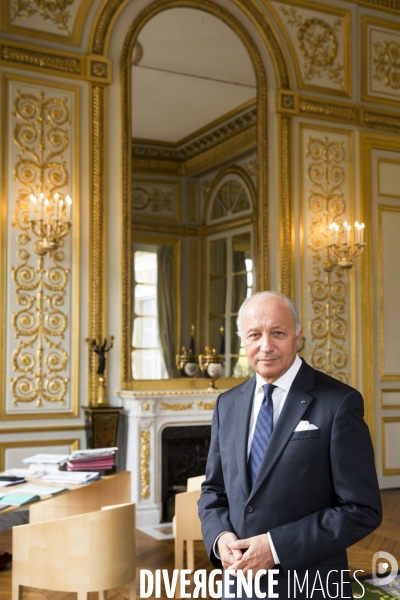 Laurent FABIUS, Président du Conseil Constitutionnel, dans son bureau du Palais Royal.