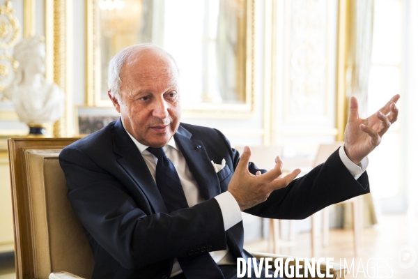 Laurent FABIUS, Président du Conseil Constitutionnel, dans son bureau du Palais Royal.