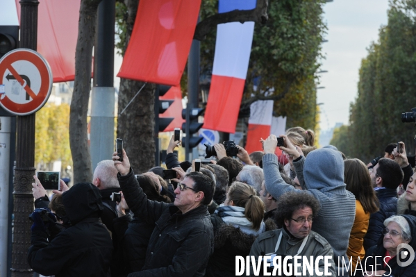 François Hollande et Manuel Valls aux cérémonies du 11 Novembre