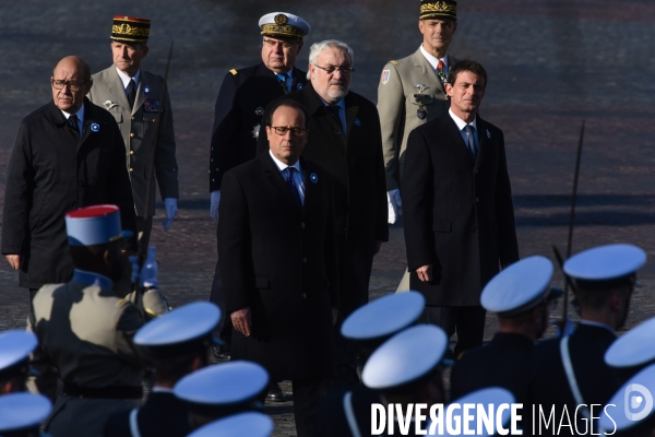 François Hollande et Manuel Valls aux cérémonies du 11 Novembre