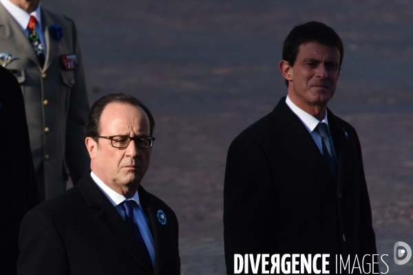 François Hollande et Manuel Valls aux cérémonies du 11 Novembre