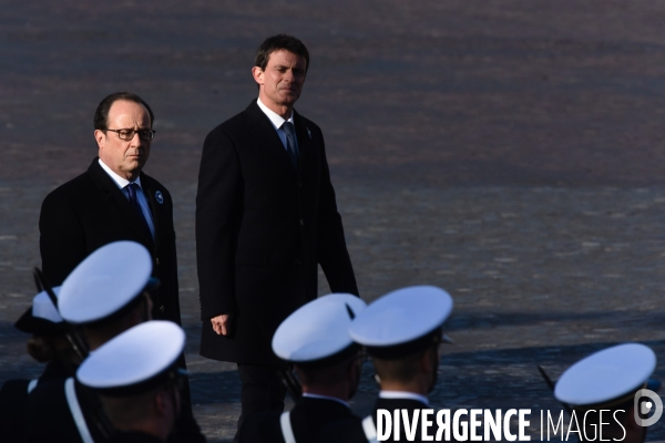 François Hollande et Manuel Valls aux cérémonies du 11 Novembre