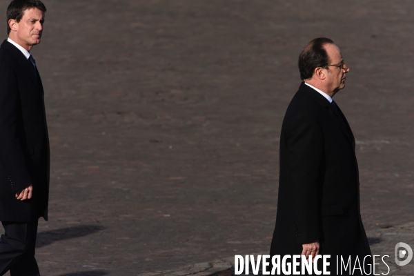 François Hollande et Manuel Valls aux cérémonies du 11 Novembre