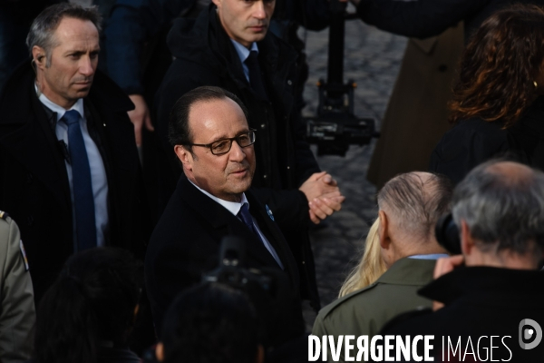 François Hollande et Manuel Valls aux cérémonies du 11 Novembre