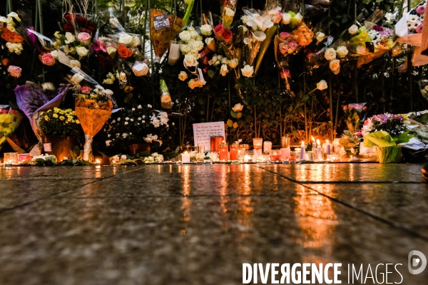 Commémoration des attentats du 13 novembre au Bataclan.