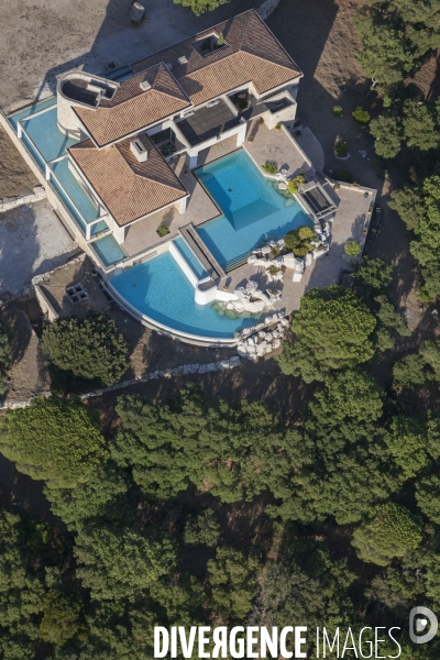 Vue aérienne du golfe de Saint Tropez