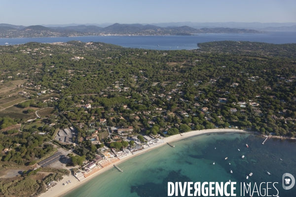 Vue aérienne du golfe de Saint Tropez