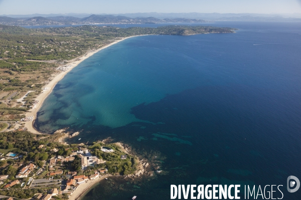 Vue aérienne du golfe de Saint Tropez