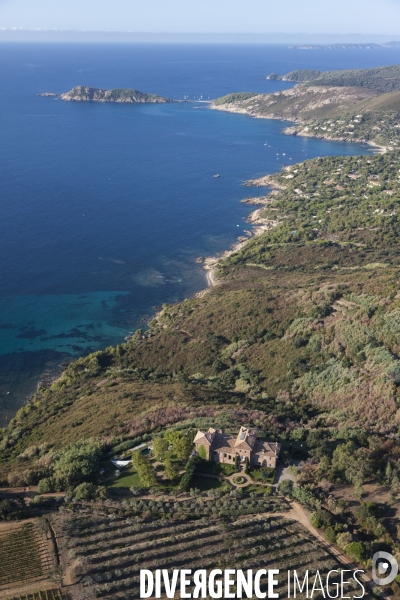 Vue aérienne du golfe de Saint Tropez