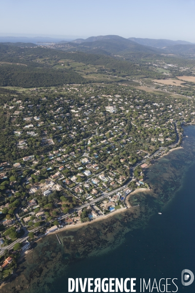 Vue aérienne du golfe de Saint Tropez