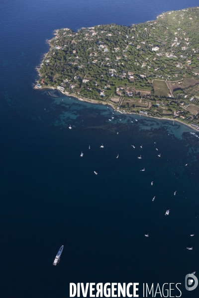 Vue aérienne du golfe de Saint Tropez