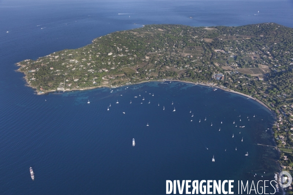 Vue aérienne du golfe de Saint Tropez