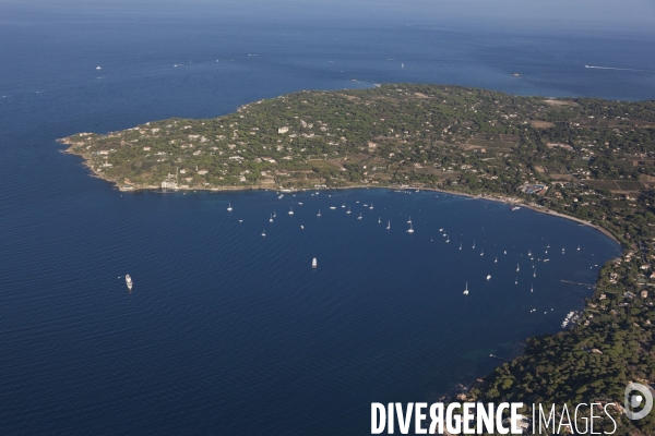 Vue aérienne du golfe de Saint Tropez