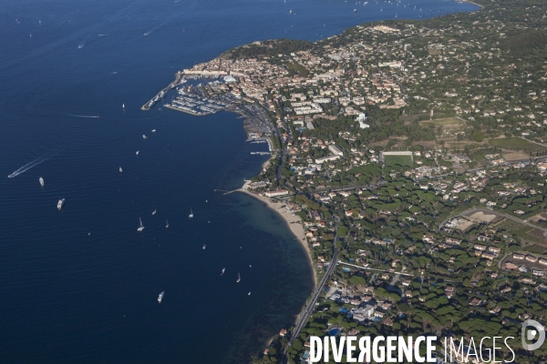 Vue aérienne du golfe de Saint Tropez